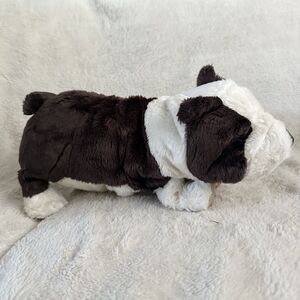 Folkmanis English Bulldog Puppy Dog Puppet Plush Brown White 15” Plush Toy
